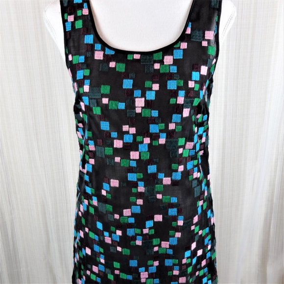 Catherine Malandrino  Black Dress Green/Blue/Pink - Picture 10 of 13